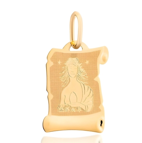 Przejdź do produktu Złota zawieszka znak zodiaku panna - papirus