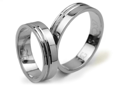 Obrączki ślubne z białego złota płaskie 5mm Simple S037-b