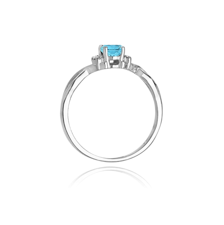 Pierścionek zaręczynowy z białego złota z topazem i diamentami 0,06ct Fire Of Love BW-19-topaz-b