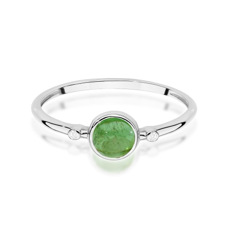 Przejdź do produktu Pierścionek z białego złota z zielonym turmalinem 0,60ct Fire Of Love 