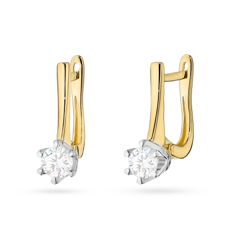 Przejdź do produktu Kolczyki BK0520 Diament Laboratoryjny 2 x 0,30ct żółte złoto 