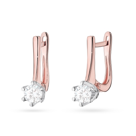 Przejdź do produktu Kolczyki BK0520 Diament Laboratoryjny 2 x 0,30ct różowe złoto 