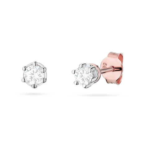 Przejdź do produktu Kolczyki BK0068 Diament Laboratoryjny 2 x 0,15ct różowe złoto