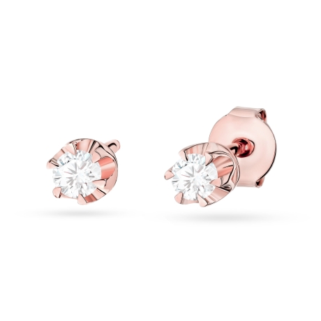 Przejdź do produktu Kolczyki BK0032 Diament Laboratoryjny 2 x 0,10ct różowe złoto