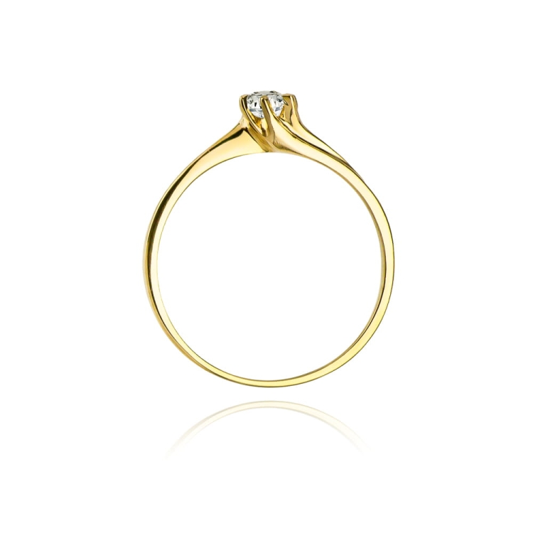 Pierścionek zaręczynowy z żółtego złota z diamentem 0,10ct Fire Of Love BW-21