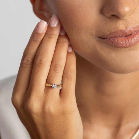 Przejdź do produktu Pierścionek BW0222 Diament Laboratoryjny 0,30ct żółte złoto 