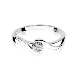 Pierścionek zaręczynowy z białego złota z diamentami 0,04ct Fire Of Love BW-22-b