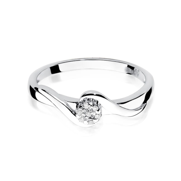 Pierścionek zaręczynowy z białego złota z diamentami 0,04ct Fire Of Love BW-22-b
