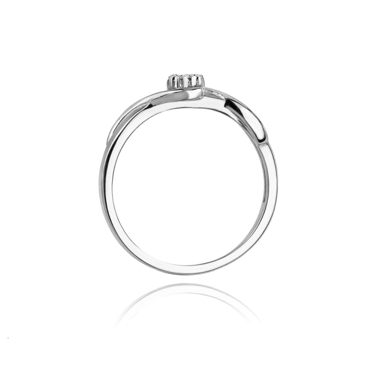 Pierścionek zaręczynowy z białego złota z diamentami 0,04ct Fire Of Love BW-22-b