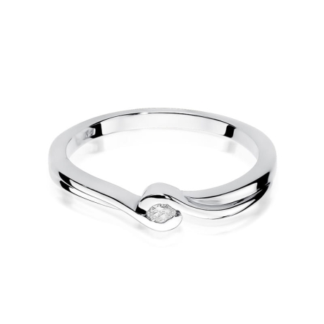 Przejdź do produktu Pierścionek zaręczynowy z białego złota z diamentem 0,05ct Fire Of Love