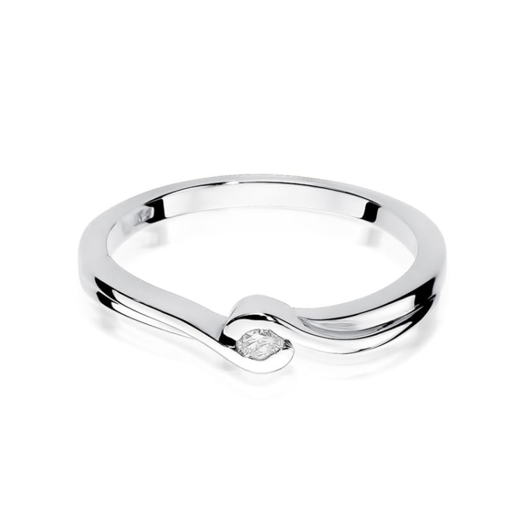 Pierścionek zaręczynowy z białego złota z diamentem 0,05ct Fire Of Love BW-27-b