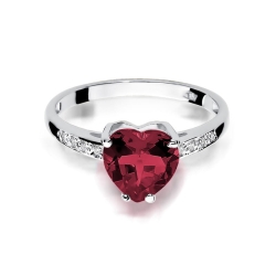 Pierścionek zaręczynowy z białego złota z rubinem i diamentami 0,04ct Fire Of Love BW-31-rubin-b