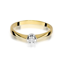 Pierścionek zaręczynowy z żółtego złota z diamentem 0,10ct Fire Of Love BW-36-0,10ct