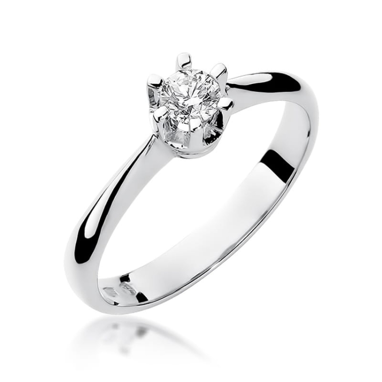 Pierścionek zaręczynowy z białego złota z diamentem 0,23ct Fire Of Love BW-36-0,23ct-b