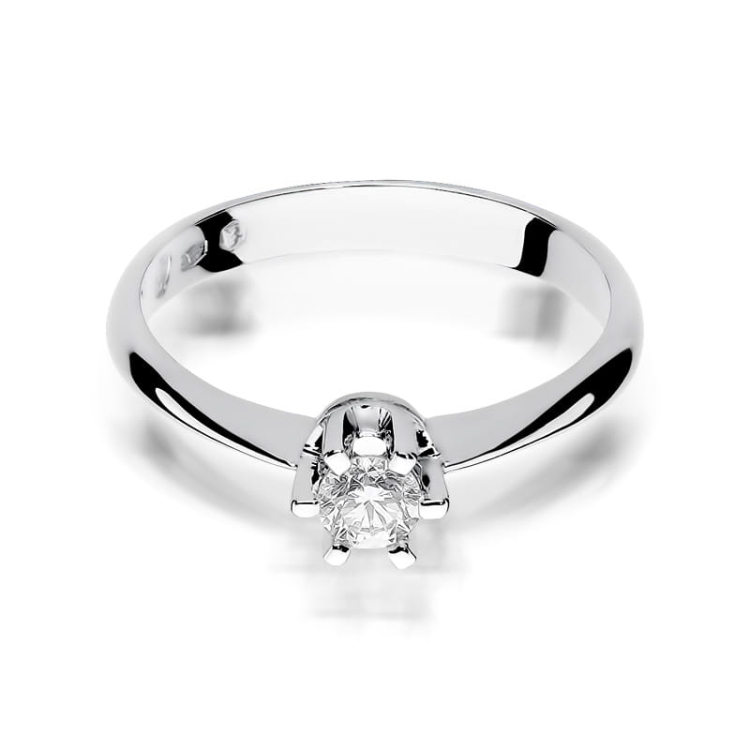 Pierścionek zaręczynowy z białego złota z diamentem 0,23ct Fire Of Love BW-36-0,23ct-b