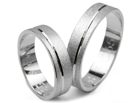 Obrączki ślubne z białego złota płaskie 5mm Simple S065-b