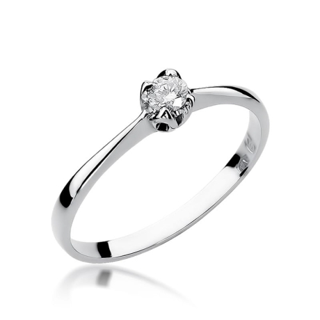 Przejdź do produktu Pierścionek zaręczynowy z białego złota z diamentem 0,10ct Fire Of Love