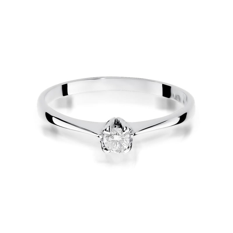 Pierścionek zaręczynowy z białego złota z diamentem 0,10ct Fire Of Love BW-47-0,10ct-b