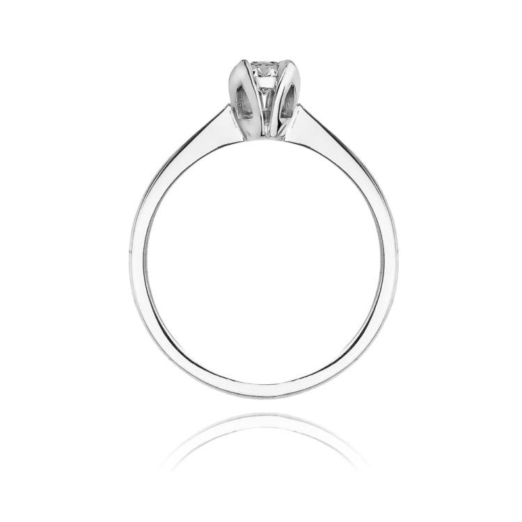 Pierścionek zaręczynowy z białego złota z diamentem 0,10ct Fire Of Love BW-47-0,10ct-b
