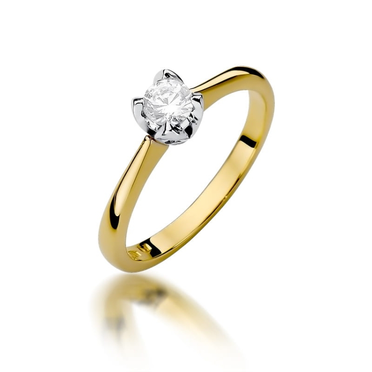 Pierścionek zaręczynowy z żółtego złota z diamentem 0,30ct Fire Of Love BW-47-0,30ct