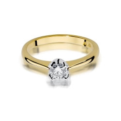 Pierścionek zaręczynowy z żółtego złota z diamentem 0,30ct Fire Of Love BW-47-0,30ct