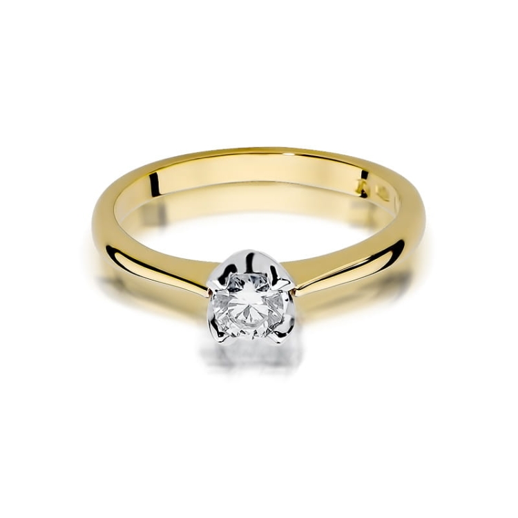 Pierścionek zaręczynowy z żółtego złota z diamentem 0,30ct Fire Of Love BW-47-0,30ct