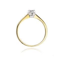 Pierścionek zaręczynowy z żółtego złota z diamentem 0,30ct Fire Of Love BW-47-0,30ct