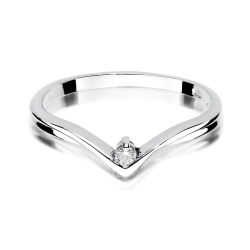 Pierścionek zaręczynowy z białego złota z diamentem 0,04ct Fire Of Love BW-51-b