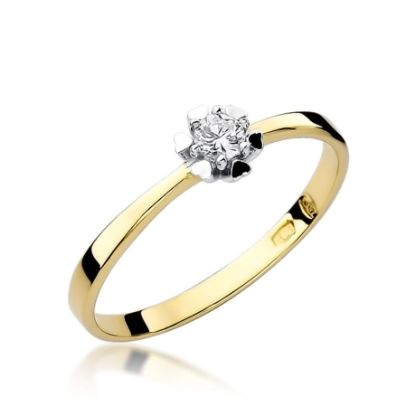 Przejdź do produktu Pierścionek zaręczynowy z żółtego złota z diamentem 0,10ct Fire Of Love