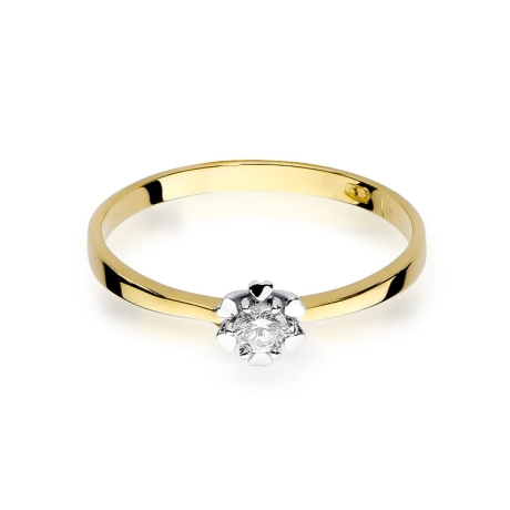 Przejdź do produktu Pierścionek zaręczynowy z żółtego złota z diamentem 0,10ct Fire Of Love