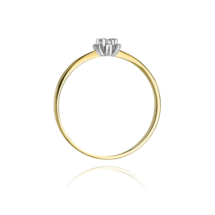Pierścionek zaręczynowy z żółtego złota z diamentem 0,10ct Fire Of Love BW-53