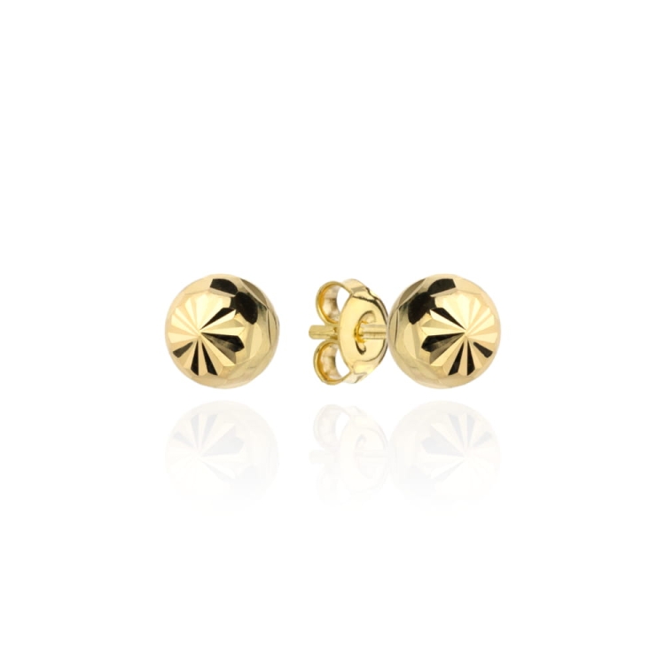 Kolczyki kulki z diamentowaniem 4mm
