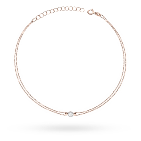 Przejdź do produktu Bransoletka z różowego złota 585 z diamentem 0,10ct The Diamonds B004