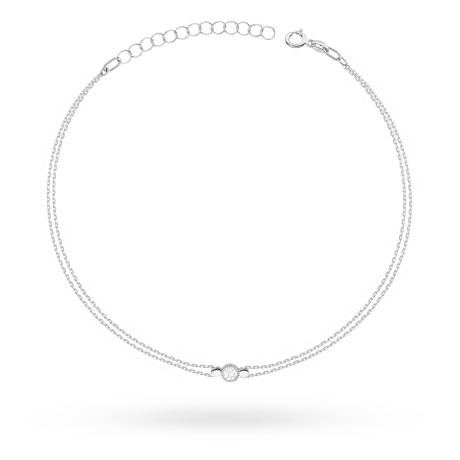 Przejdź do produktu Bransoletka z białego złota 585 z diamentem 0,10ct The Diamonds B004
