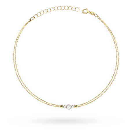 Przejdź do produktu Bransoletka z żółtego złota 585 z diamentem 0,10ct The Diamonds B003