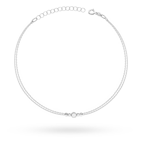 Przejdź do produktu Bransoletka z białego złota 585 z diamentem 0,10ct The Diamonds B003