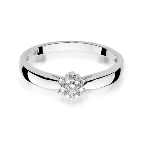 Przejdź do produktu Pierścionek zaręczynowy z białego złota z diamentami 0,15ct Fire Of Love 