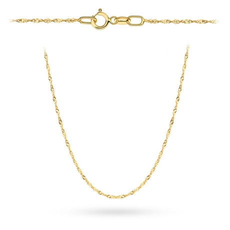 Przejdź do produktu Łańcuszek złoty pr. 585 - splot singapur 50cm (Gramatura: 2.80)