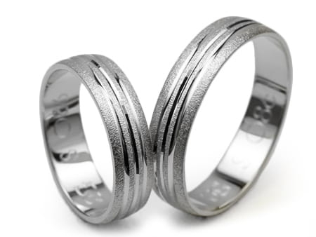 Obrączki ślubne z białego złota półokrągłe 5mm Simple S086-b