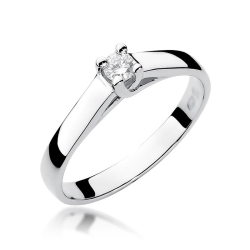 Pierścionek zaręczynowy z białego złota z diamentem 0,10ct Fire Of Love BW-70-b