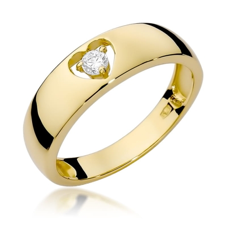 Przejdź do produktu Pierścionek zaręczynowy z żółtego złota z diamentem 0,10ct Fire Of Love