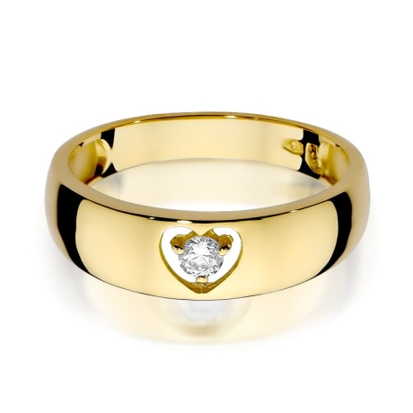 Przejdź do produktu Pierścionek zaręczynowy z żółtego złota z diamentem 0,10ct Fire Of Love