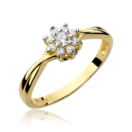 Przejdź do produktu Pierścionek zaręczynowy z żółtego złota z diamentami 0,22ct Fire Of Love