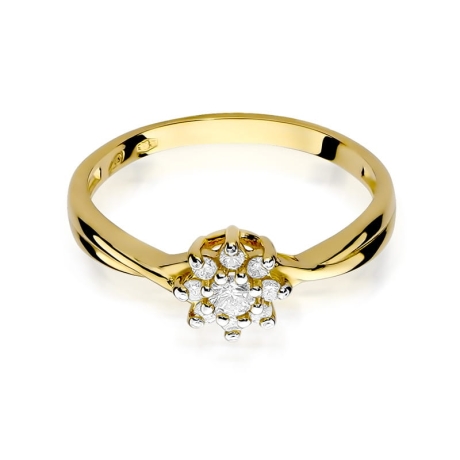 Przejdź do produktu Pierścionek zaręczynowy z żółtego złota z diamentami 0,22ct Fire Of Love