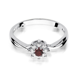 Pierścionek zaręczynowy z białego złota z rubinem i diamentami 0,12ct Fire Of Love BW-72-rubin-b