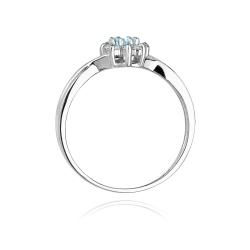 Pierścionek zaręczynowy z białego złota z topazem i diamentami 0,12ct Fire Of Love BW-72-topaz-b