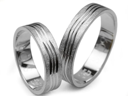 Obrączki ślubne z białego złota płaskie 5mm Simple S097-b