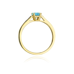Pierścionek zaręczynowy z żółtego złota z topazem i diamentami 0,04ct Fire Of Love  BW-78-topaz