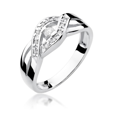Przejdź do produktu Pierścionek zaręczynowy z białego złota z diamentami 0,10ct Fire Of Love
