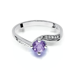 Pierścionek zaręczynowy z białego złota z tanzanitem i diamentami 0,05ct Fire Of Love BW-84-tanzanit-b